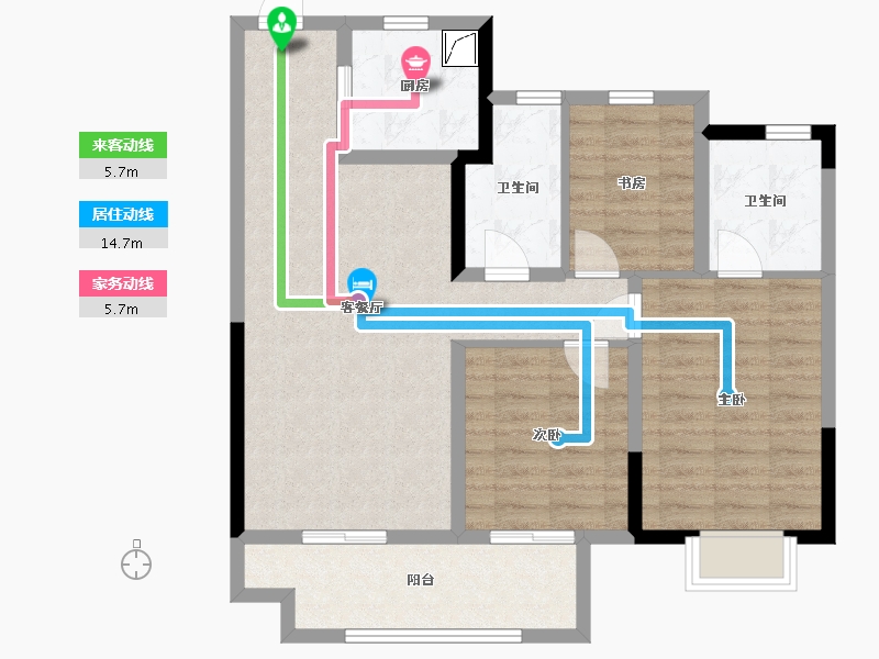 江苏省-徐州市-时代艺境-85.52-户型库-动静线