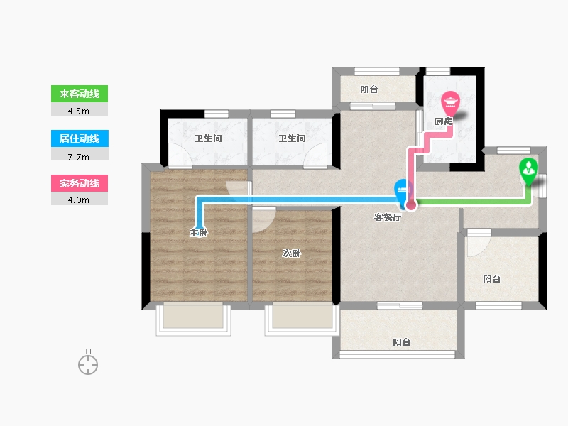 河南省-鹤壁市-融创御府-76.80-户型库-动静线