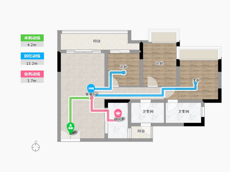 重庆-重庆市-翰粼天辰-74.12-户型库-动静线