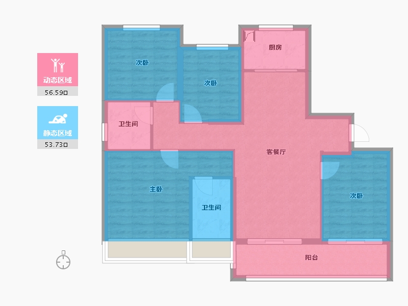 浙江省-绍兴市-保亿湖风雅园-99.21-户型库-动静分区