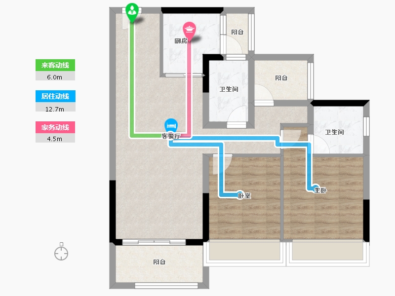 广东省-江门市-江门碧桂园凤凰城-76.80-户型库-动静线