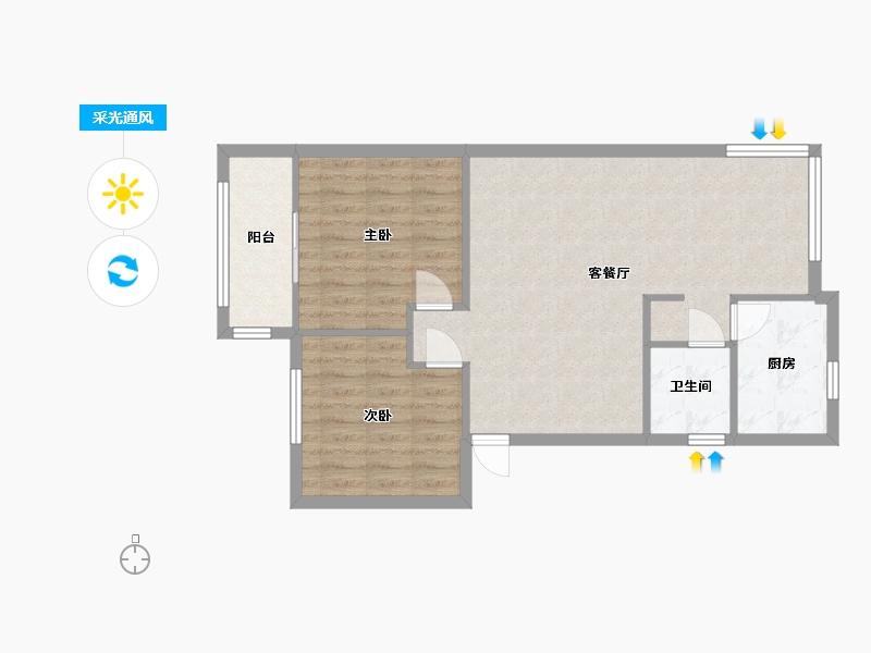 四川省-成都市-高升桥南街3号院-68.00-户型库-采光通风