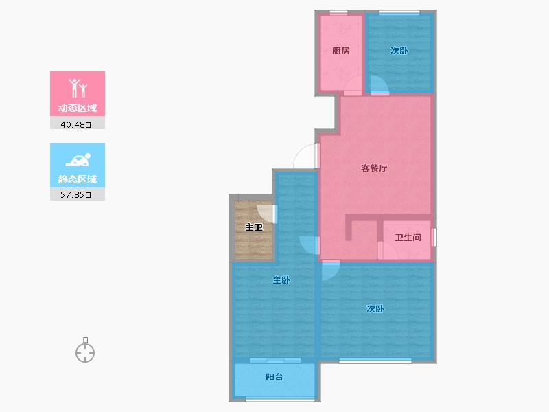 山东省-烟台市-悦岛蓝湾-91.25-户型库-动静分区