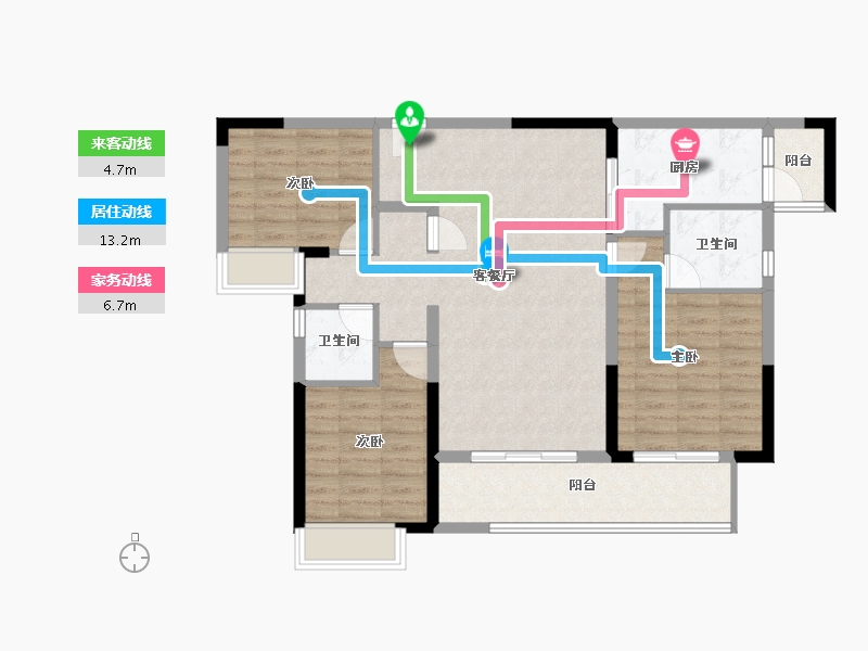 重庆-重庆市-青秀阅山-96.15-户型库-动静线