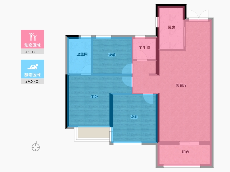 广东省-江门市-嘉福铭著-71.20-户型库-动静分区