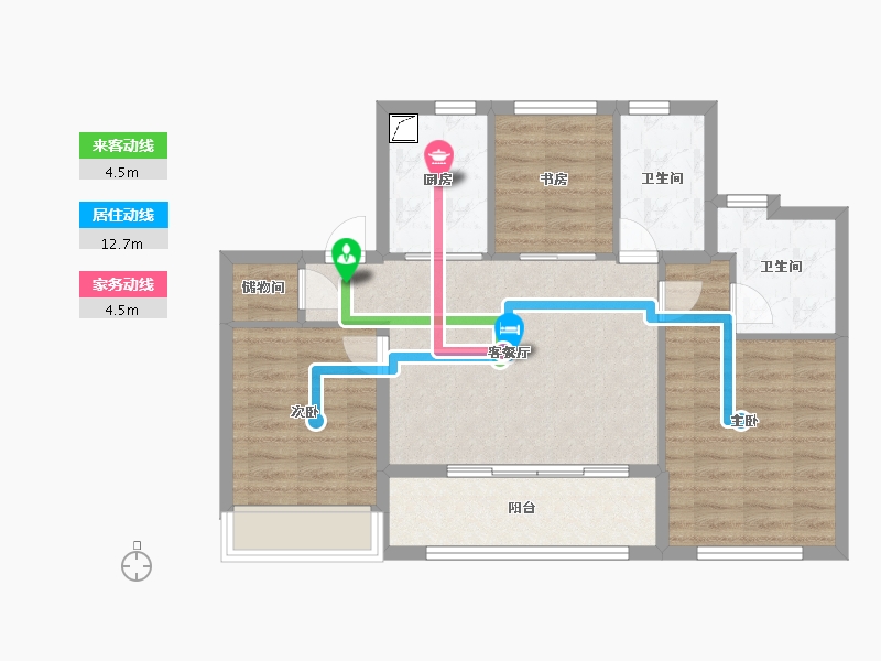 浙江省-绍兴市-保亿湖风雅园-78.40-户型库-动静线