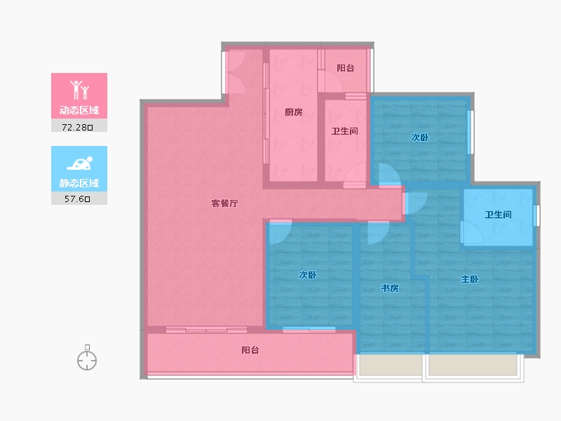 重庆-重庆市-电建洺悦府-116.36-户型库-动静分区