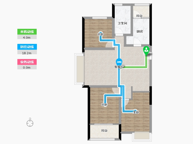 山东省-青岛市-京华海悦-86.40-户型库-动静线