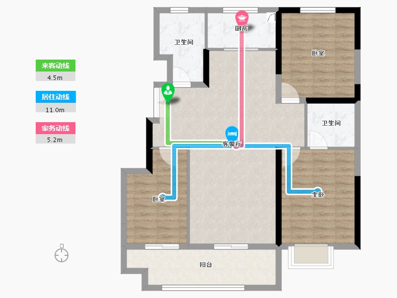 江苏省-徐州市-万城花开-95.72-户型库-动静线