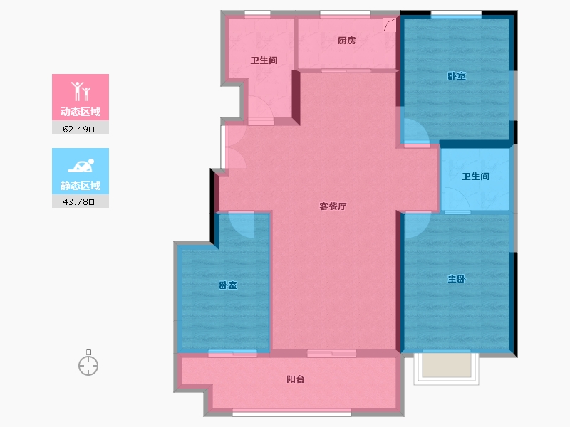 江苏省-徐州市-万城花开-95.72-户型库-动静分区