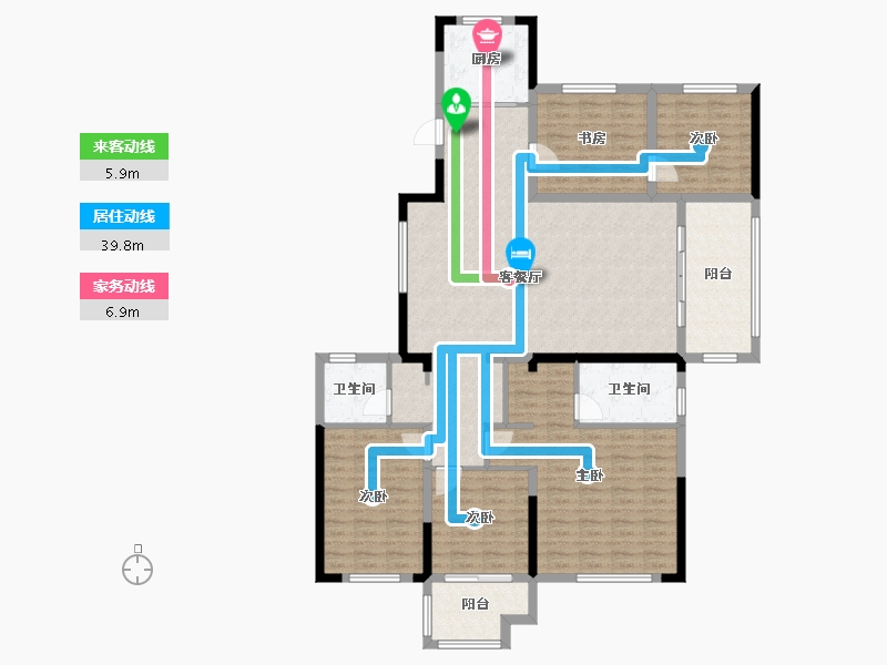 浙江省-台州市-星润凤凰里-143.00-户型库-动静线