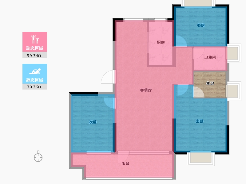 山东省-烟台市-悦岛蓝湾-92.79-户型库-动静分区