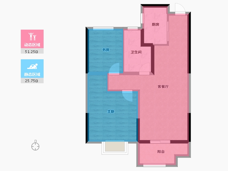 江苏省-徐州市-心怡小镇-68.31-户型库-动静分区