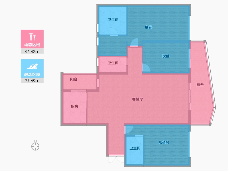 重庆-重庆市-鸿鸥誉峰168-152.50-户型库-动静分区