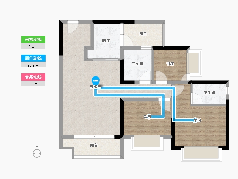 重庆-重庆市-江津吾悦华府-77.37-户型库-动静线