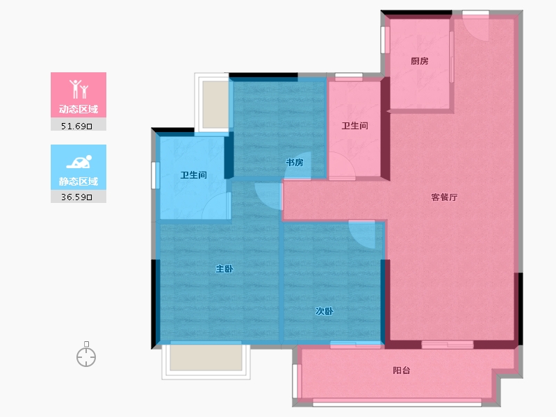 河南省-鹤壁市-融创御府-79.20-户型库-动静分区