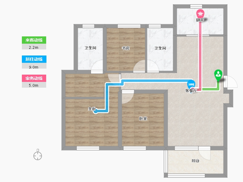 山东省-青岛市-腾讯双创小镇(人才公寓)-83.16-户型库-动静线