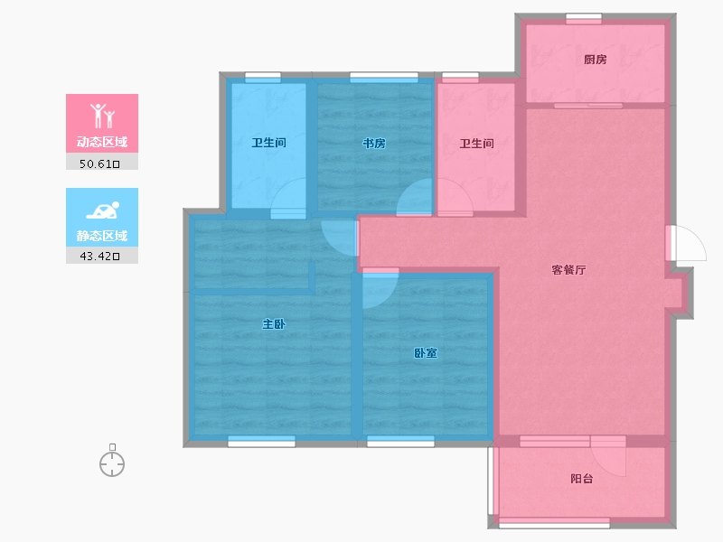 山东省-青岛市-腾讯双创小镇(人才公寓)-83.16-户型库-动静分区