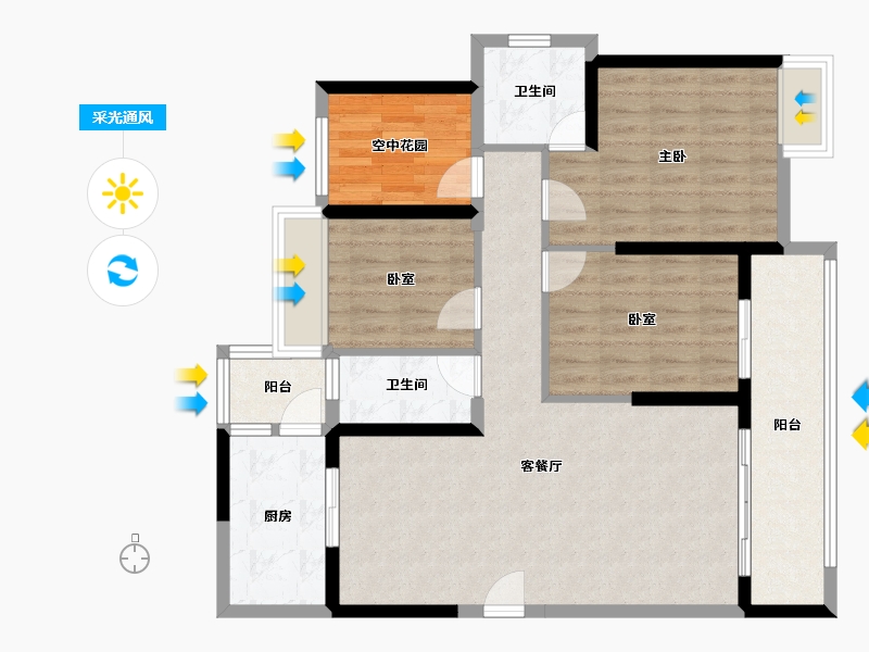 广东省-江门市-印象海伦湾-97.75-户型库-采光通风