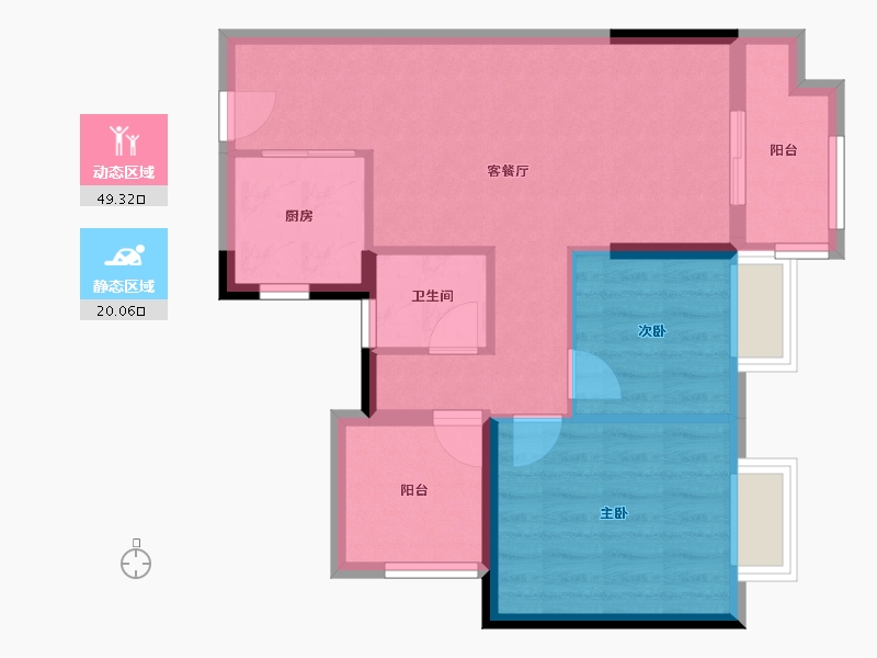 河南省-鹤壁市-融创御府-61.67-户型库-动静分区