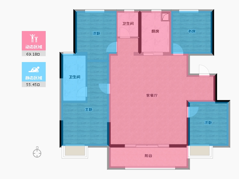 江苏省-徐州市-时代艺境-111.81-户型库-动静分区