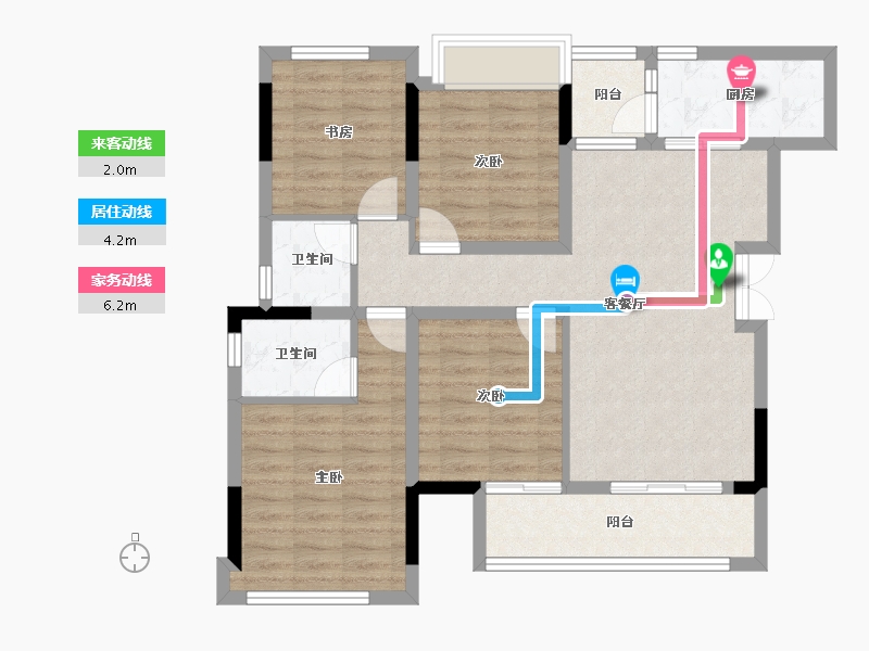 重庆-重庆市-永川新鸥鹏巴川府-91.02-户型库-动静线