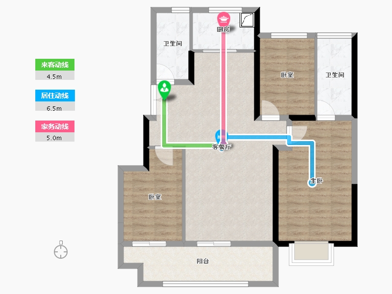 江苏省-徐州市-万城花开-92.66-户型库-动静线