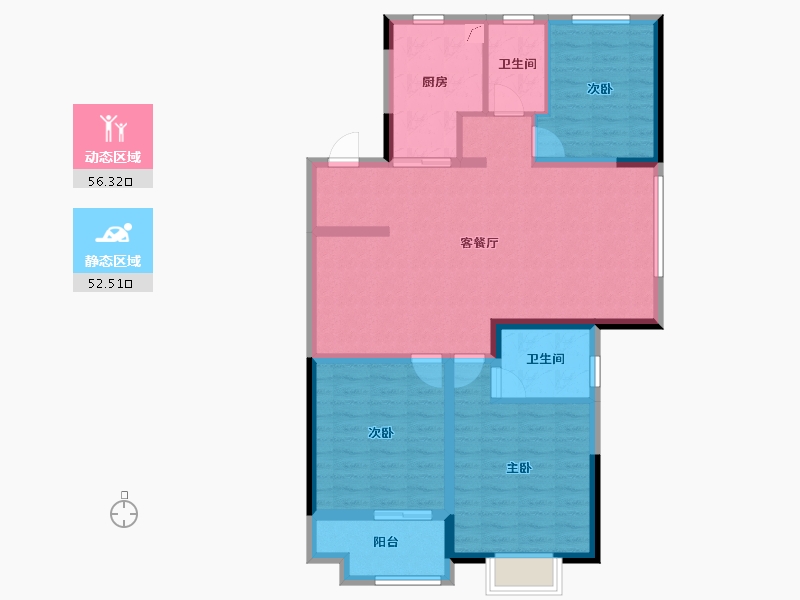 江苏省-徐州市-时代艺境-97.45-户型库-动静分区