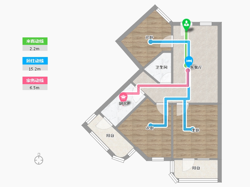 北京-北京市-梅源里小区-60.00-户型库-动静线