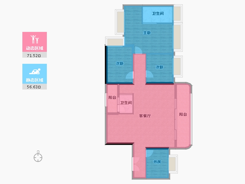 重庆-重庆市-仁和西里-115.84-户型库-动静分区