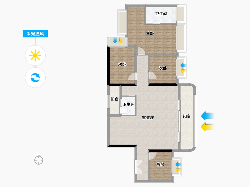 重庆-重庆市-仁和西里-115.84-户型库-采光通风