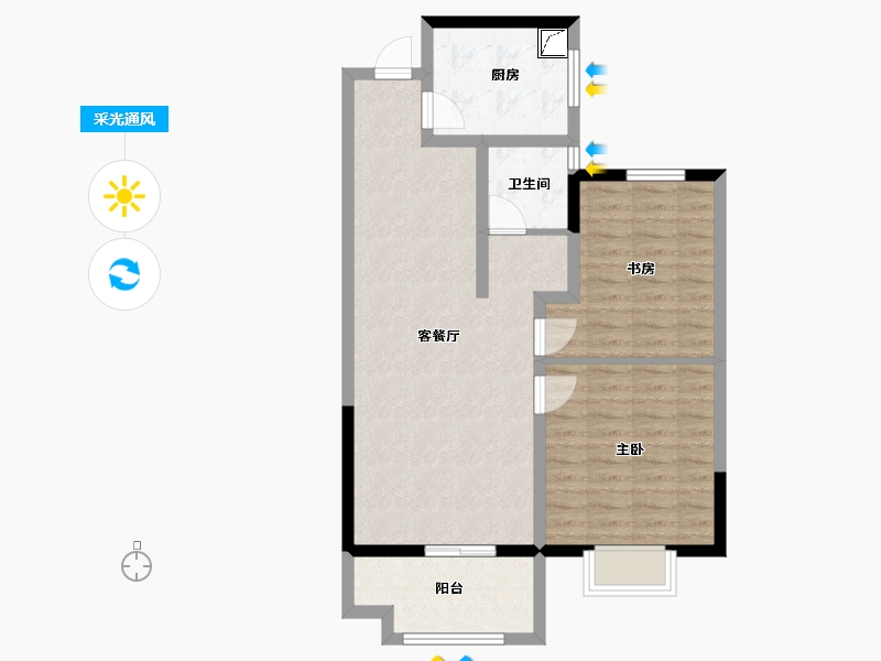 江苏省-徐州市-心怡小镇-74.40-户型库-采光通风