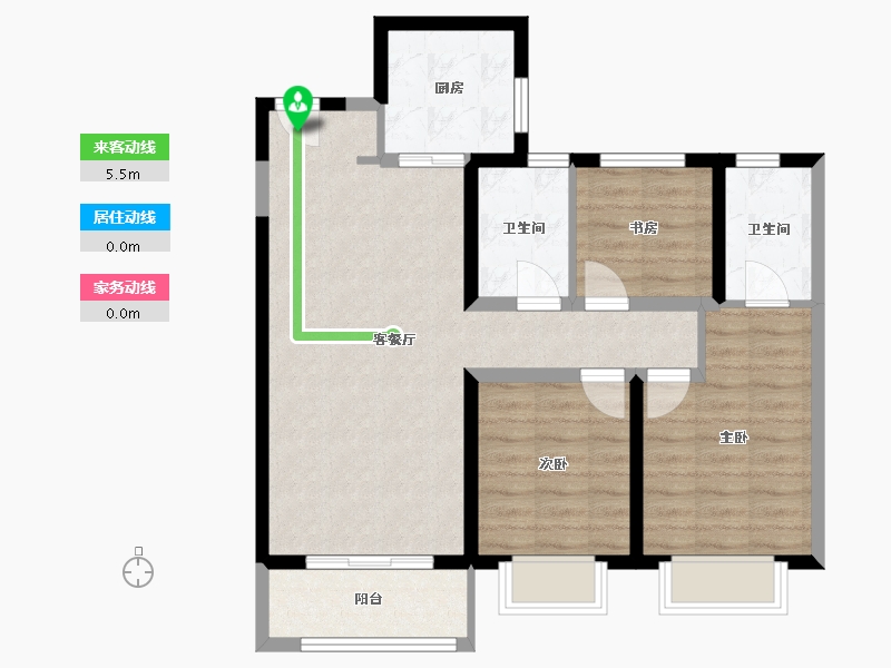 陕西省-西安市-华润置地未来城市-77.91-户型库-动静线