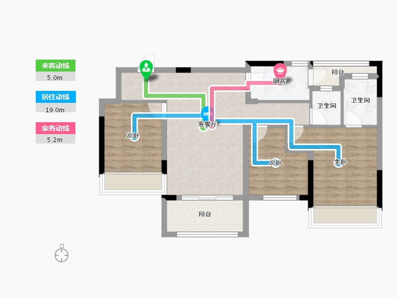 重庆-重庆市-斌鑫御景国际-77.06-户型库-动静线