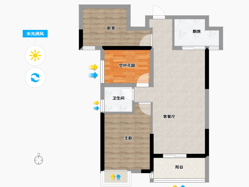 广东省-江门市-印象海伦湾-66.69-户型库-采光通风