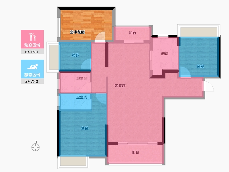 广东省-江门市-印象海伦湾-98.40-户型库-动静分区