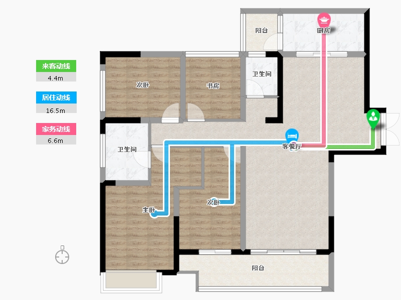 重庆-重庆市-江北嘴公园里-117.66-户型库-动静线