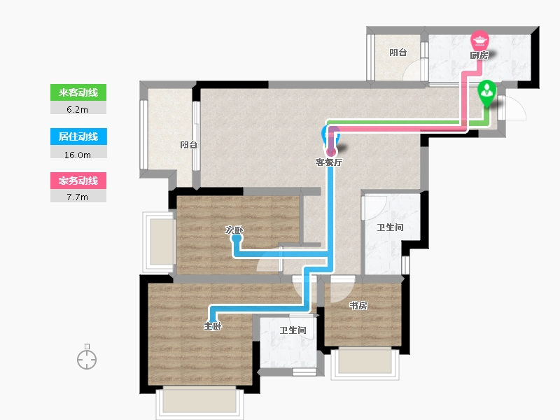 重庆-重庆市-吾悦和昱麟云-79.05-户型库-动静线