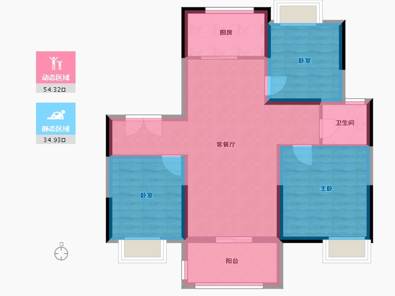 江苏省-徐州市-碧桂园青云台-80.00-户型库-动静分区