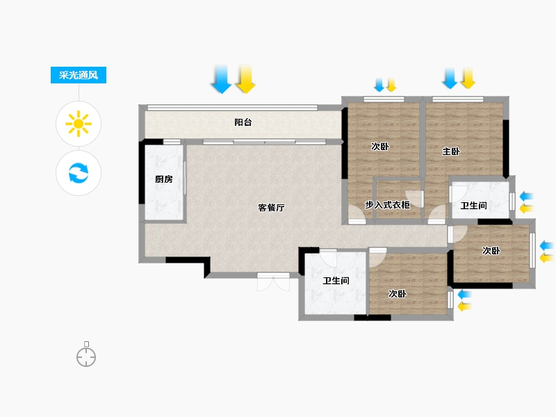 重庆-重庆市-印江州-116.00-户型库-采光通风