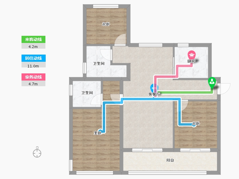 浙江省-绍兴市-保亿湖风雅园-86.41-户型库-动静线