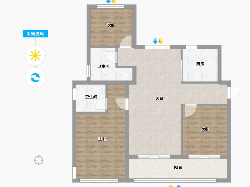 浙江省-绍兴市-保亿湖风雅园-86.41-户型库-采光通风