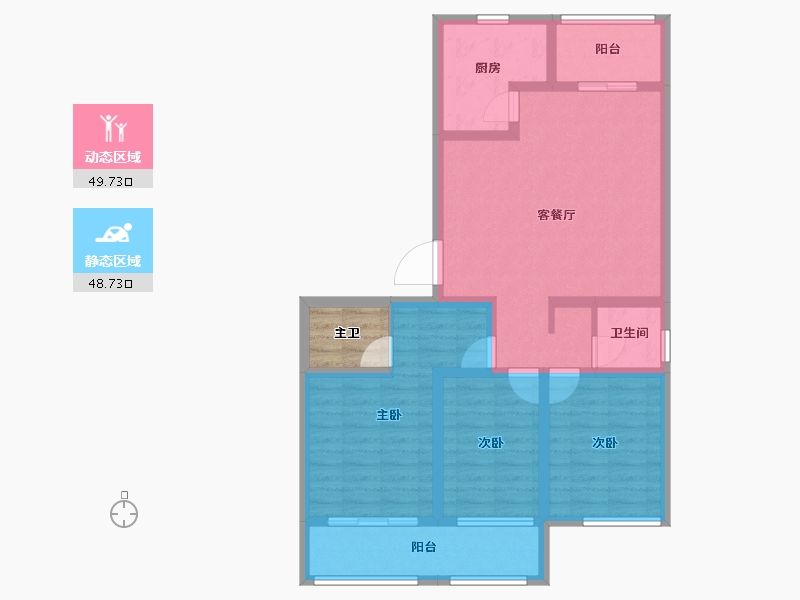 山东省-烟台市-悦岛蓝湾-90.15-户型库-动静分区