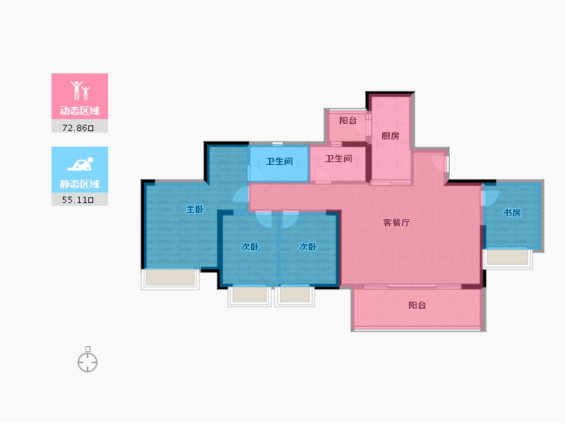 重庆-重庆市-青秀阅山-115.25-户型库-动静分区