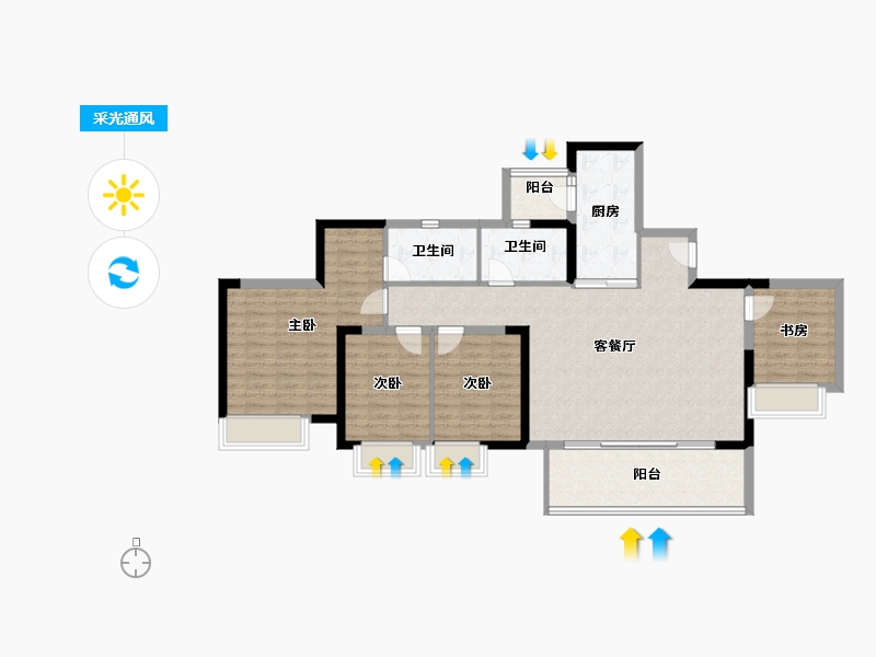 重庆-重庆市-青秀阅山-115.25-户型库-采光通风