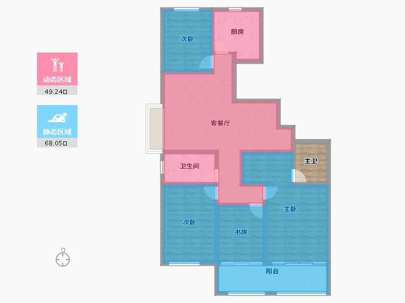 山东省-烟台市-悦岛蓝湾-108.00-户型库-动静分区