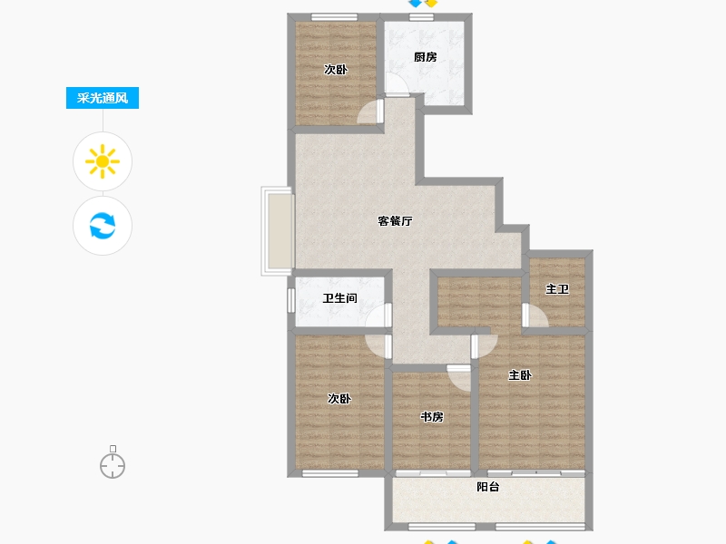 山东省-烟台市-悦岛蓝湾-108.00-户型库-采光通风