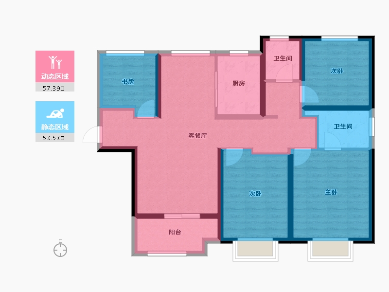 江苏省-徐州市-河滨天境-98.31-户型库-动静分区