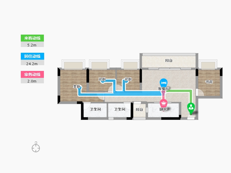 重庆-重庆市-电建清韵阶庭-81.18-户型库-动静线