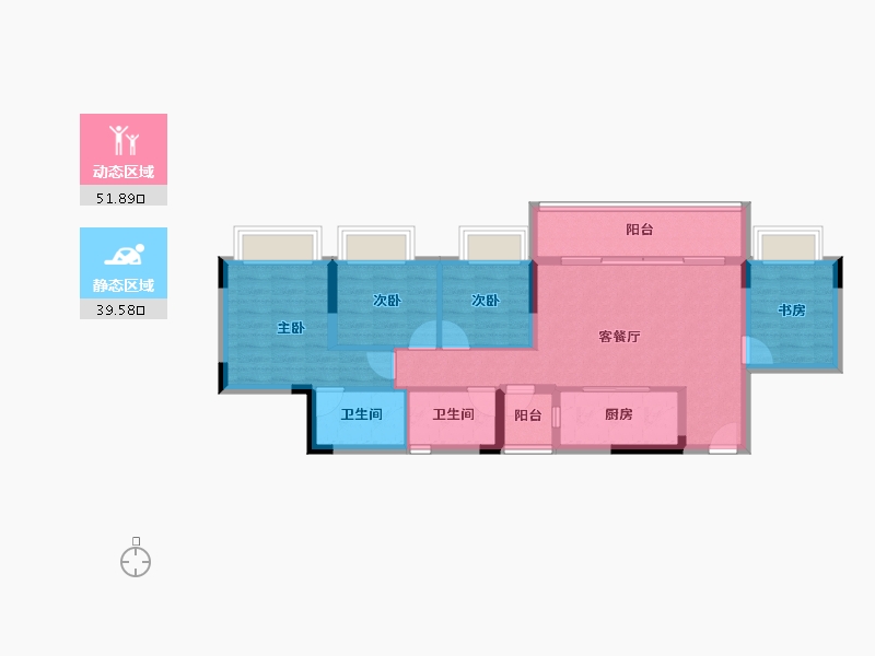 重庆-重庆市-电建清韵阶庭-81.18-户型库-动静分区